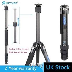 61/155 cm Camera Tripod, Compact Carbon Fiber Tripod + External Center Column