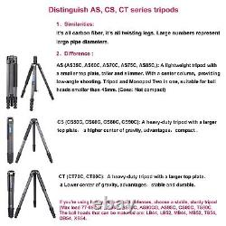 61/155 cm Camera Tripod, Compact Carbon Fiber Tripod + External Center Column