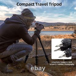 AM-225 Mini Tripod Portable Compact Carbon Fiber Travel Tripod 5 Leg Sections Tw