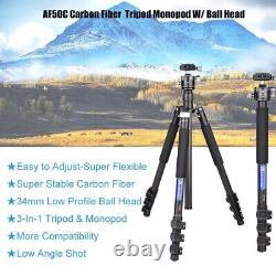 ARTCISE Carbon Fiber Tripod Camera Tripod Flip Lock Video Tripod With Ball Head