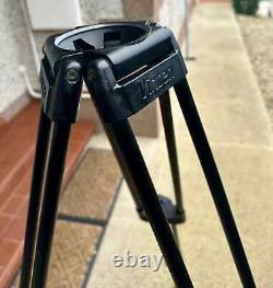 Broadcast standard Vinten tripod with two stage carbon fibre legs and spreader