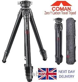 COMAN Zero Y Lightweight Travel Carbon Camera Tripod + Arca Release