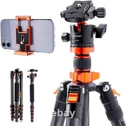 Carbon Fiber Camera Tripod 68/172cm, K&F Concept SA255C1 Lightweight Compact