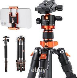 Carbon Fiber Camera Tripod 68/172cm, K&F Concept SA255C1 Lightweight Compact