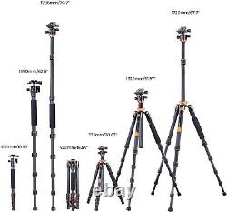 Carbon Fiber Camera Tripod 68/172cm, K&F Concept SA255C1 Lightweight Compact