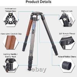 Carbon Fiber Tripod Monopod High-End Travel Tripod with 75MM Bowl Adapter