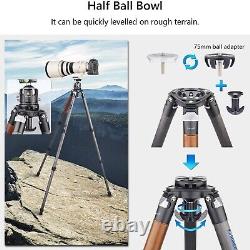 Carbon Fiber Tripod Monopod High-End Travel Tripod with 75MM Bowl Adapter