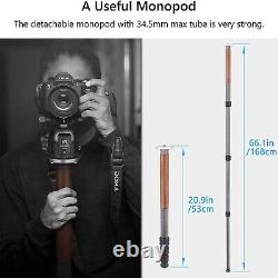 Carbon Fiber Tripod Monopod High-End Travel Tripod with 75MM Bowl Adapter