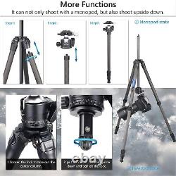 Carbon Fibre Tripod 165cm Camera Stand Compact Travel Tripod with 36MM Ball Head