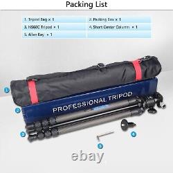 Carbon Fibre Tripod 165cm Camera Stand Compact Travel Tripod with 36MM Ball Head