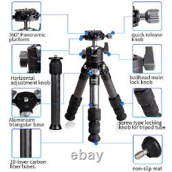 Coman Portable Tripod Carbon Fiber Tripod + Ball Head for DSLR Camera