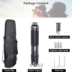 Compact Carbon Fiber Tripod Camera Tripod Special-Shaped Center Column Load 55lb