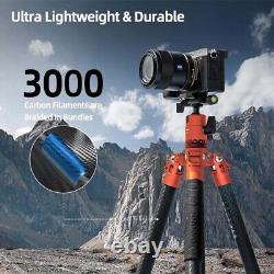 Fotopro Carbon Fiber Tripod 60 Inch Light Camera Tripod for Travel Tripod Orange