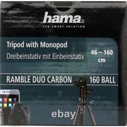 Hama Ramble Duo Carbon Tripod 160 + Ball Head & Smartphone Holder #4485 (UK) NEW