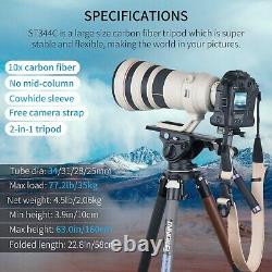 INNOREL Carbon Fibre Tripod Monopod 34.4MM Tube Pro Heavy Duty Camera Tripod