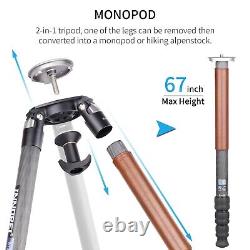 INNOREL Carbon Fibre Tripod Monopod 34.4MM Tube Pro Heavy Duty Camera Tripod