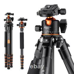 K&F CONCEPT 61.4in Carbon Fiber Tripod Portable Tripod with O2B6