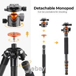 K&F CONCEPT 61.4in Carbon Fiber Tripod Portable Tripod with O2B6