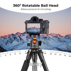 K&F CONCEPT 61.4in Carbon Fiber Tripod Portable Tripod with O2B6