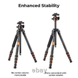 K&F CONCEPT 61.4in Carbon Fiber Tripod Portable Tripod with O2B6