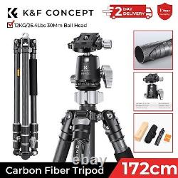 K&F Concept 172cm Carbon Fiber Camera Tripod with 30mm Ball Head for Photography