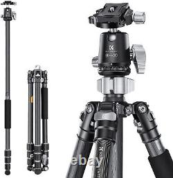 K&F Concept 172cm Carbon Fiber Camera Tripod with 30mm Ball Head for Photography