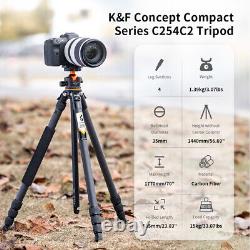 K&F Concept 177cm Carbon Fiber Camera Tripod Monopod Heavy Duty for Canon Nikon