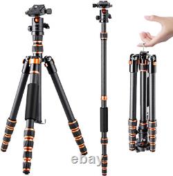 K&F Concept 61 Carbon Fibre Camera Tripod, Lightweight Compact Tripod with 2