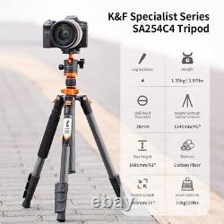 K&F Concept 63 Carbon Fiber Camera Tripod D254C1+BH-28L Compact Tripod Monopod