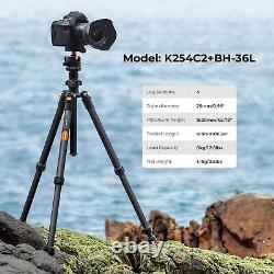 K&F Concept 64 inch Carbon Fibre Tripod, Camera Tripod for Dslr with 36mm Bal