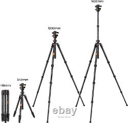 K&F Concept 64 inch Carbon Fibre Tripod, Camera Tripod for Dslr with 36mm Ball