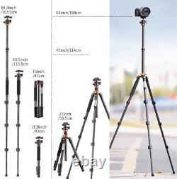 K&F Concept Carbon Fiber Camera Tripod with Monopod Heavy Duty for DSLR D254C1+28L