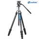 Leofoto Lo-224c+bv-1r Cf Video Tripod Kit W Tilt Column & Fluid Head