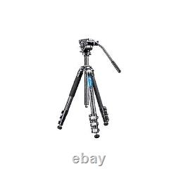 Leofoto LV-324C Manba LV VideoHead Flip Lock CarbonFibre Tripod & BV-10 Vid Head