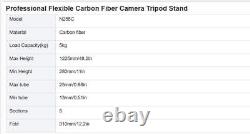 Lightweight Travel Tripod Flexible Carbon Fiber Tripod Stand for DSLR Camera