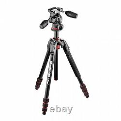 Manfrotto 190 Go! Carbon Fibre 4 Section Tripod WithTwist Locks Kit With 3 Way Head