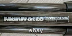 Manfrotto 190cxpro3 Carbon Fibre 3 Section Tripod Mt190cxpro3 Great Condition