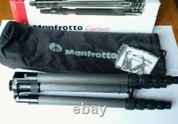 Manfrotto Element Carbon Large Tripod MKELEB5CF-BH +Bag. No head. NEW