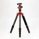 Mefoto Globetrotter Convertible Tripod Kit With 5 Section Carbon Fibre Legs- Red