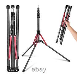 NEEWER 220cm Portable Travel Tripod Light Stand Carbon Fiber&180°Reversible Legs