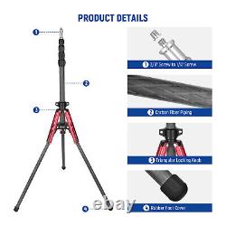 NEEWER 220cm Portable Travel Tripod Light Stand Carbon Fiber&180°Reversible Legs