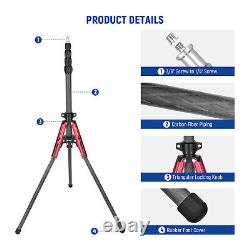 NEEWER 220cm Portable Travel Tripod Light Stand Carbon Fiber&180°Reversible Legs