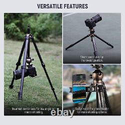 NEEWER Carbon Fiber 63 Travel Tripod with 360° Quick Lock Low Profile Ball Head
