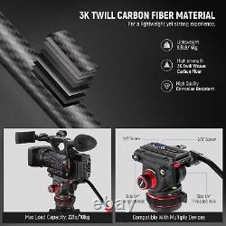 NEEWER TP76 Carbon Fiber Photography Camera Tripod 10kg Payload Pan Tilt Fluid