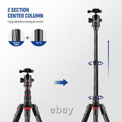 NEEWER Upgraded 80.7''Carbon Fiber Tripod&Telescopic 2 Section Center Axes