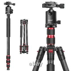 Neewer 79 Inches Carbon Fiber Camera Tripod Monopod with 2 Center Axis, Ball Head