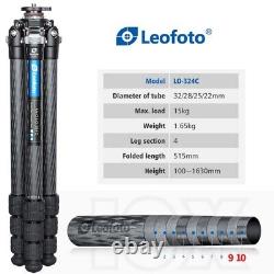 OPEN Leofoto LO-324C Carbon Fiber Lightweight Video Tripod with Built-In Ball