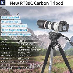 RT80C Carbon Fiber Tripod Professional Bowl Tripod Birdwatching Camera Stand