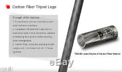 SUNWAYFOTO T2C40C Pro Carbon Fiber Fibre CF 4 Section Tripod Ultra Low Shooting