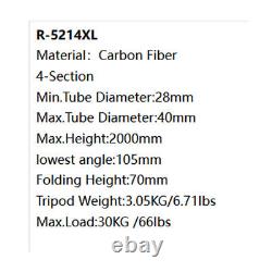 Sirui R-5214XL Professional camera carbon fiber tripod kit with VH-15 Fluid Head